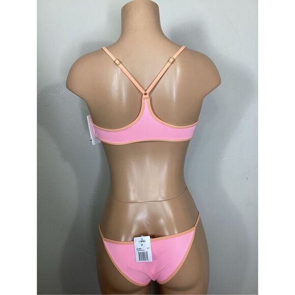 NEW. L*SPACE pink teeny bitsy bikini set. S-top/M-bottom. Retails $209 - Picture 4 of 11